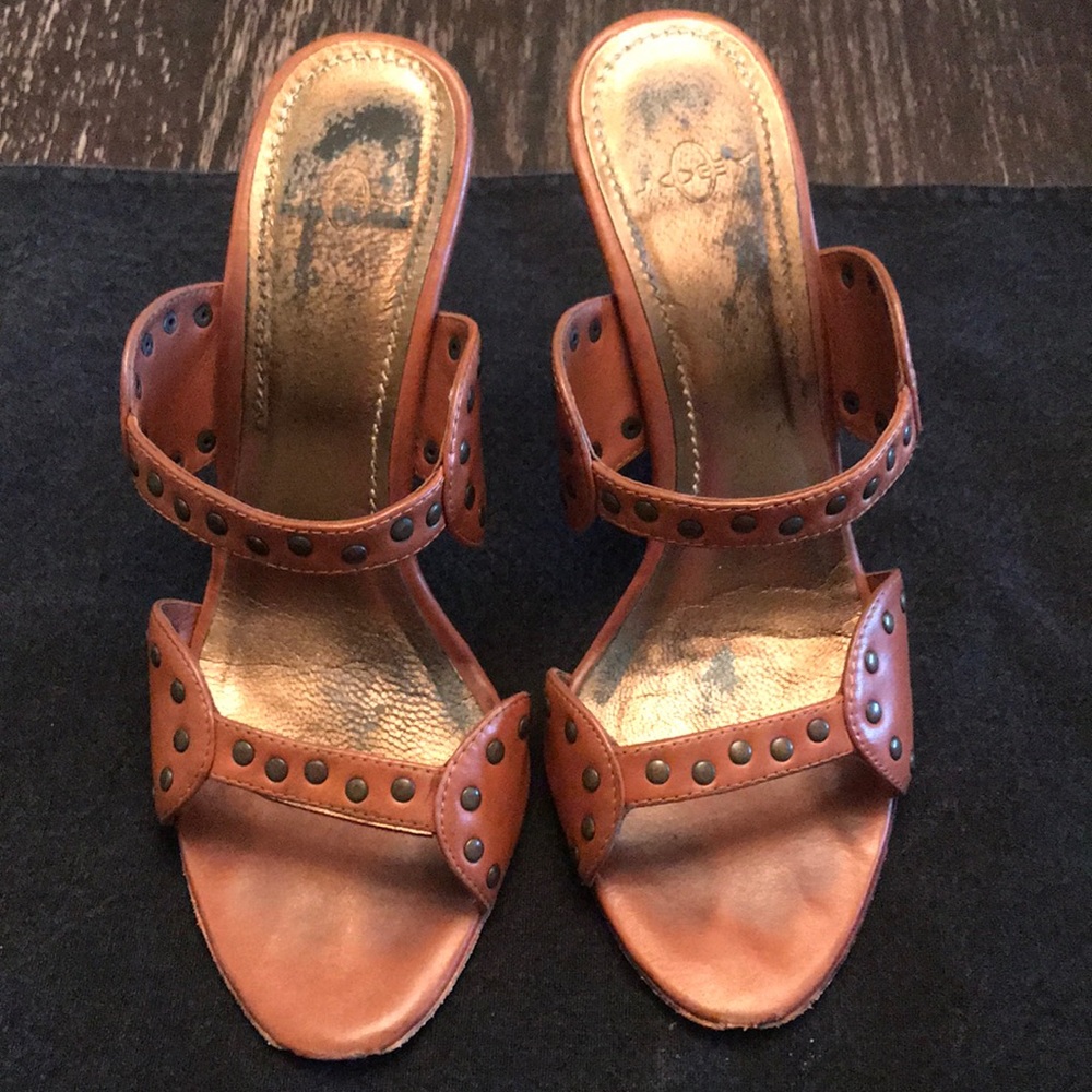 Joey Open toe stiletto sandals; Leather - Picture 2 of 8